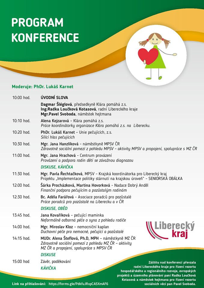 PODPORA pečujících - program a přednášející PODPORA pečujících - program a přednášející